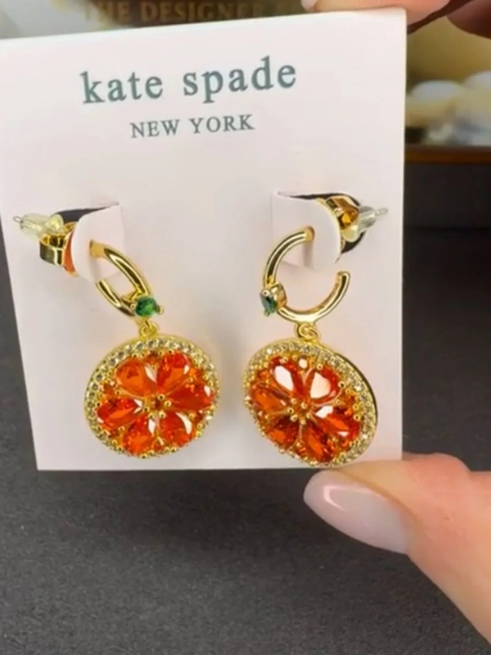 Kate Spade New York Sweet Citrus Huggie earrings NWT - Picture 9 of 9
